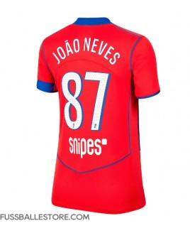 Günstige Paris Saint-Germain Joao Neves #87 3rd trikot Damen 2025-26 Kurzarm